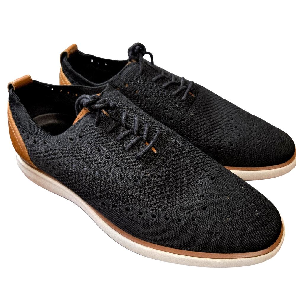 Bass Men's 9 Light Weight Black Casual Shoe Loafers Slip On Laces